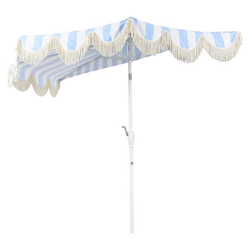 Beverly 9 ft. Designer Classic Scalloped Fringe Half Market Patio Umbrella